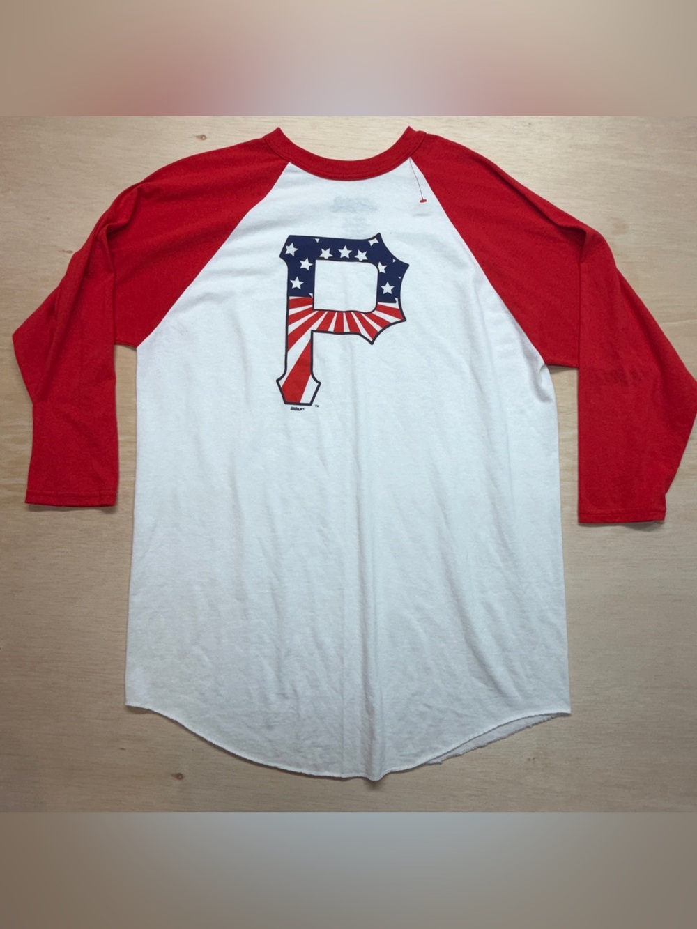 Pittsburgh Pirates Baseball T-Shirt Mens XL Raglan 3/4 Red White MLB Stitches